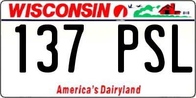 WI license plate 137PSL