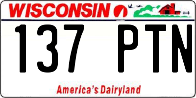 WI license plate 137PTN