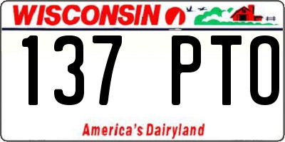 WI license plate 137PTO