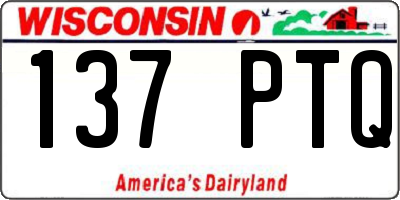 WI license plate 137PTQ