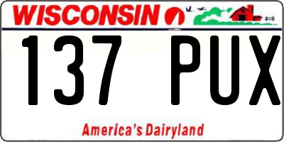 WI license plate 137PUX