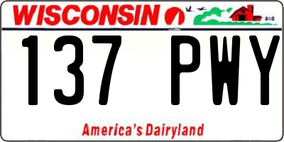 WI license plate 137PWY