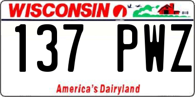 WI license plate 137PWZ