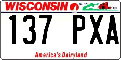 WI license plate 137PXA