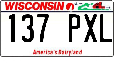 WI license plate 137PXL