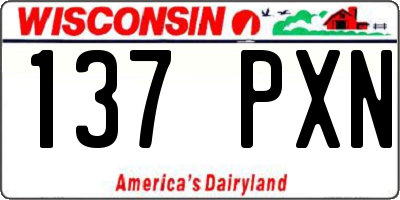 WI license plate 137PXN