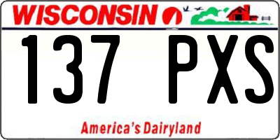 WI license plate 137PXS