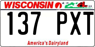 WI license plate 137PXT