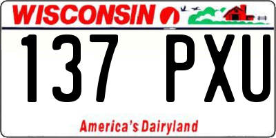 WI license plate 137PXU