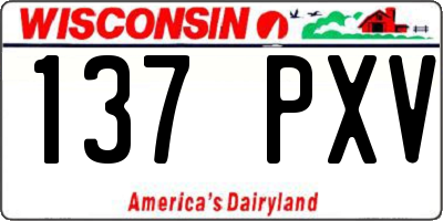 WI license plate 137PXV