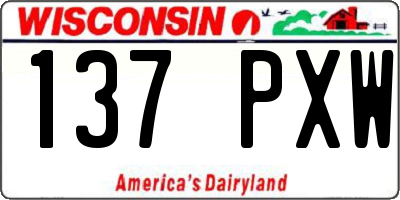 WI license plate 137PXW