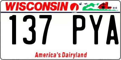 WI license plate 137PYA