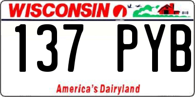 WI license plate 137PYB