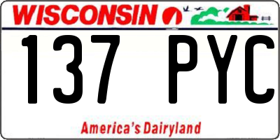 WI license plate 137PYC