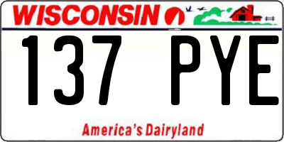 WI license plate 137PYE