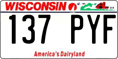 WI license plate 137PYF