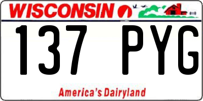 WI license plate 137PYG