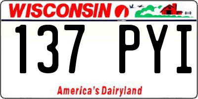 WI license plate 137PYI