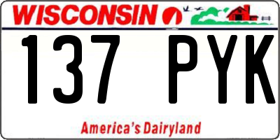 WI license plate 137PYK
