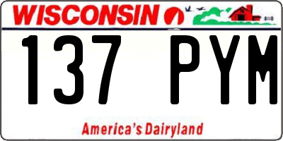 WI license plate 137PYM