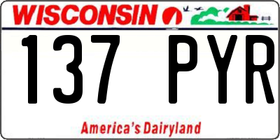 WI license plate 137PYR