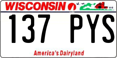 WI license plate 137PYS