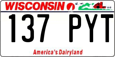 WI license plate 137PYT