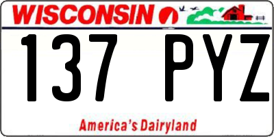 WI license plate 137PYZ