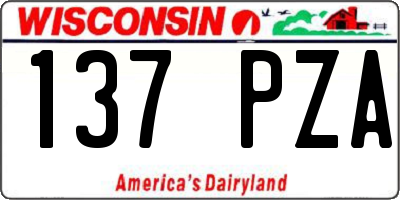 WI license plate 137PZA