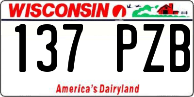 WI license plate 137PZB