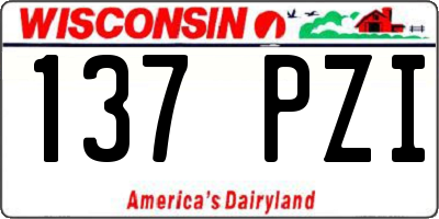 WI license plate 137PZI