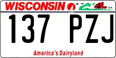 WI license plate 137PZJ