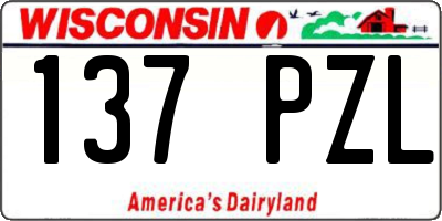 WI license plate 137PZL