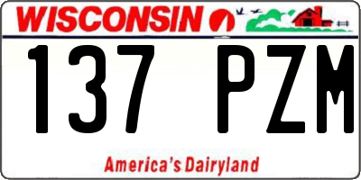 WI license plate 137PZM