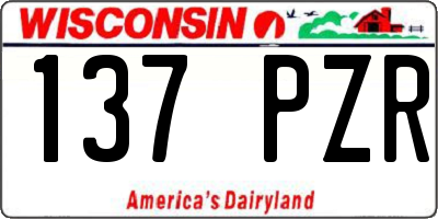 WI license plate 137PZR