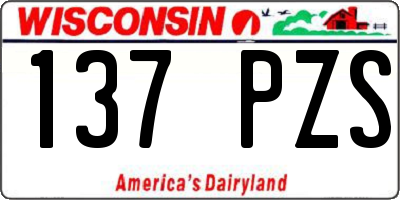 WI license plate 137PZS