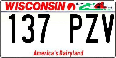 WI license plate 137PZV