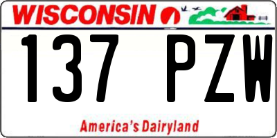 WI license plate 137PZW