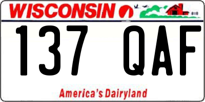 WI license plate 137QAF