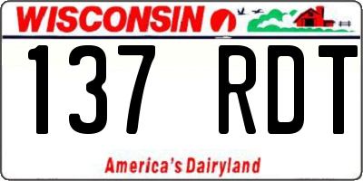 WI license plate 137RDT