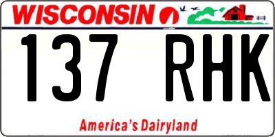 WI license plate 137RHK