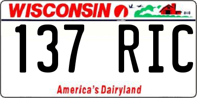 WI license plate 137RIC