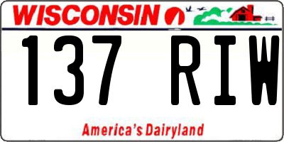 WI license plate 137RIW