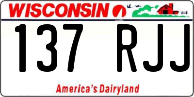 WI license plate 137RJJ