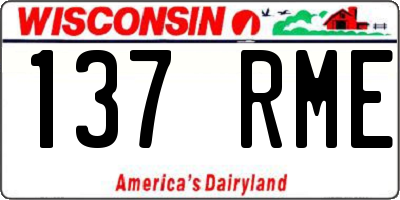 WI license plate 137RME
