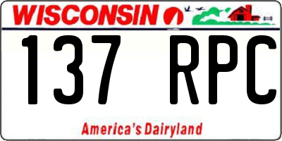 WI license plate 137RPC