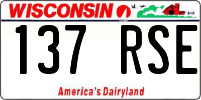WI license plate 137RSE
