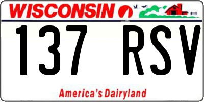 WI license plate 137RSV