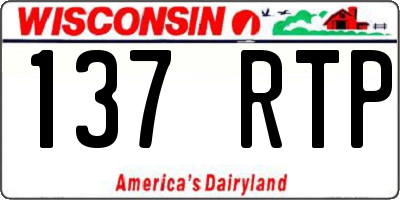WI license plate 137RTP