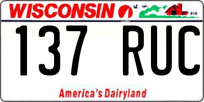 WI license plate 137RUC
